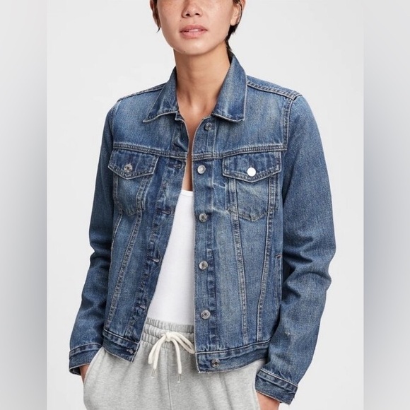 Gap Icon Classic Denim Jacket Saddle Blue Size S-tall - Picture 1 of 11